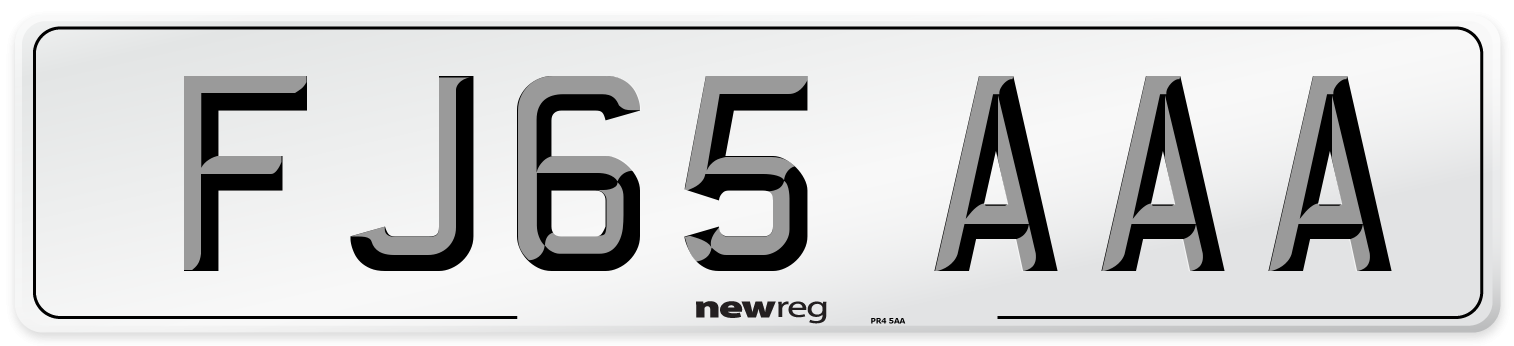 FJ65 AAA Number Plate from New Reg
